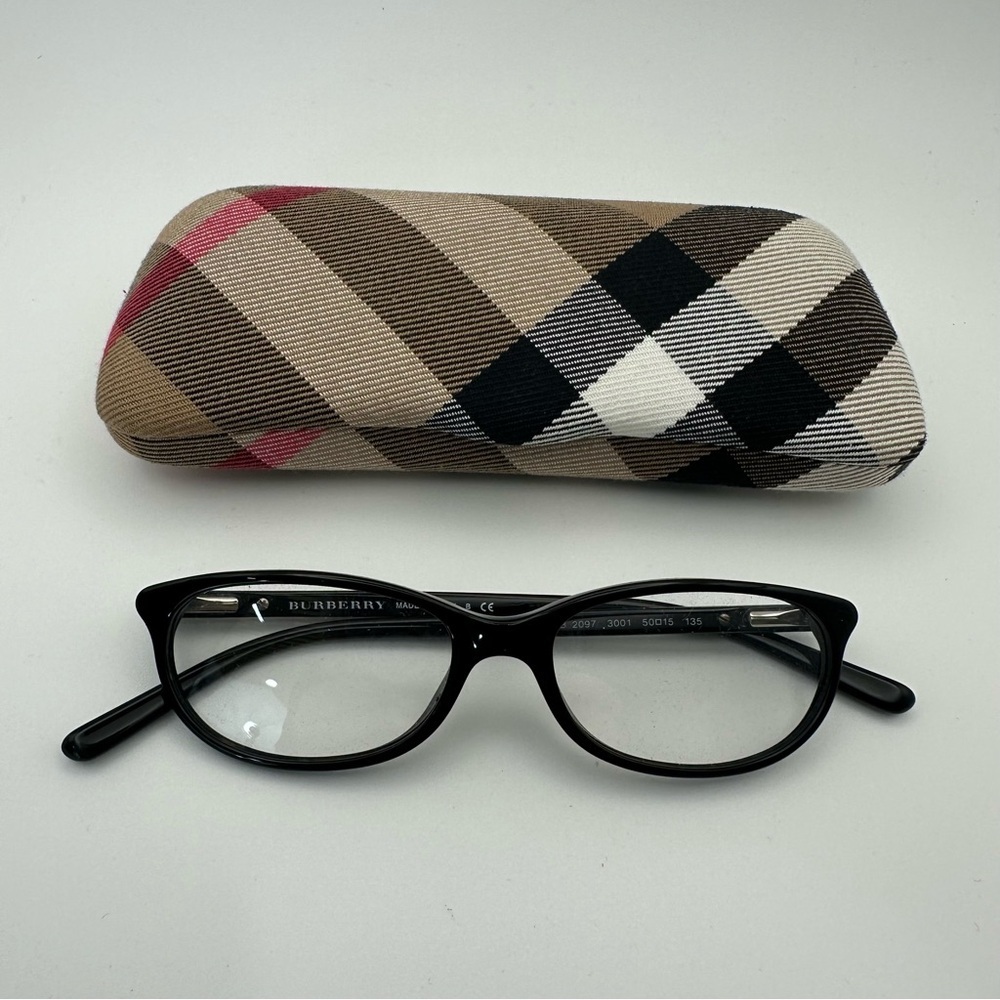 Burberry Eyeglasses B 2097 3001 50-15 135 Black Frame In Shell Case New